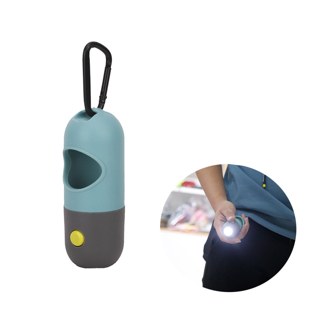 Pet Garbage Bag Dispenser with LED in use